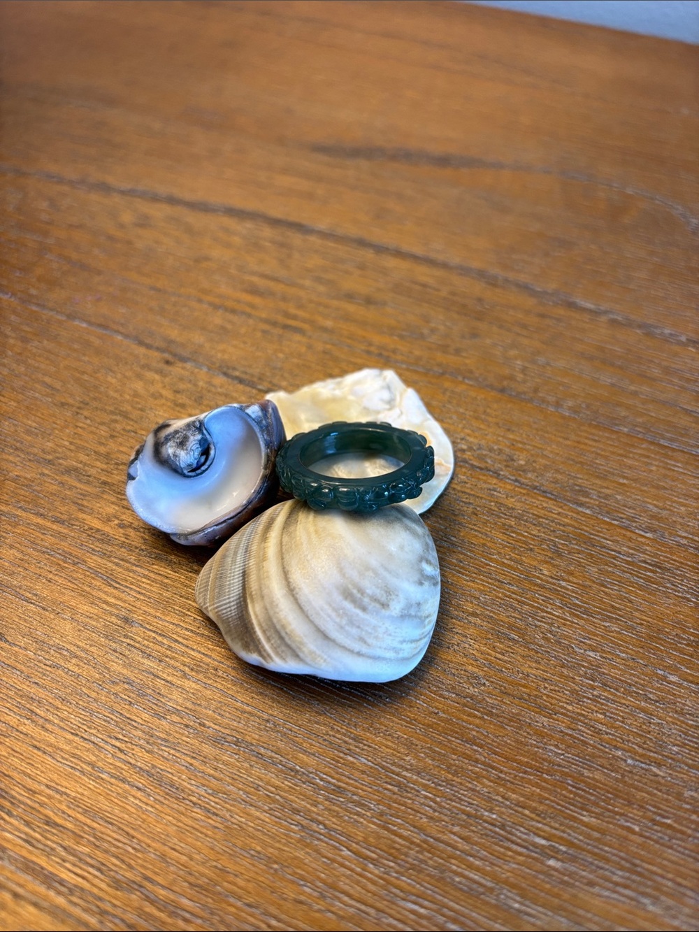 Blue Water Jade Floral Ring, Size 8, NWOT